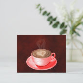 Valentijn Cappucino Art Heart Briefkaart (Staand voorkant)