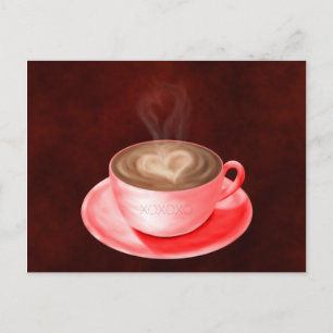 Valentijn Cappucino Art Heart Briefkaart