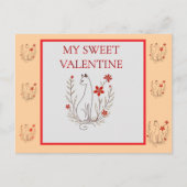 Valentijn Cat Post Kaart (Voorkant)
