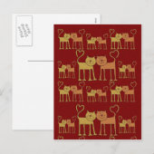 Valentijn Cats in Love Grain Texture Briefkaart (Voorkant / Achterkant)