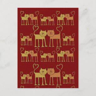 Valentijn Cats in Love Grain Texture Briefkaart