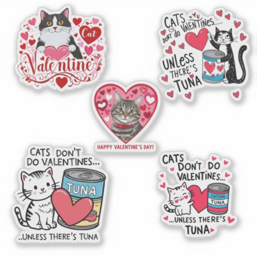 Valentijn Cats V1 Custom-Cut Vinyl Sticker (Voorkant)