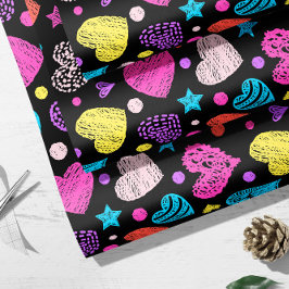 Valentijn Chalk Hearts II | Valentijn Gift Wrap Cadeaupapier