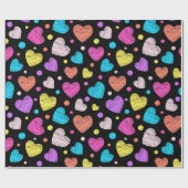 Valentijn Chalk Hearts | Valentijn Gift Wrap Cadeaupapier (Vlak)