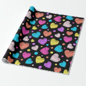 Valentijn Chalk Hearts | Valentijn Gift Wrap Cadeaupapier (Uitgerold)