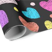 Valentijn Chalk Hearts | Valentijn Gift Wrap Cadeaupapier (Rol Hoek)