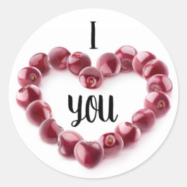 Valentijn Cherries Ronde Sticker