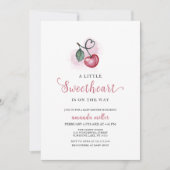 Valentijn Cherry Berry Sweetheat Heart Baby shower Kaart (Voorkant)