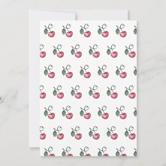 Valentijn Cherry Berry Sweetheat Heart Baby shower Kaart (Achterkant)