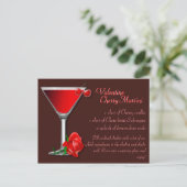 Valentijn Cherry Martini Recipe Briefkaart (Staand voorkant)