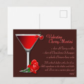 Valentijn Cherry Martini Recipe Briefkaart (Voorkant / Achterkant)