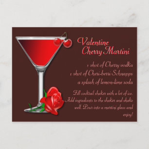 Valentijn Cherry Martini Recipe Briefkaart