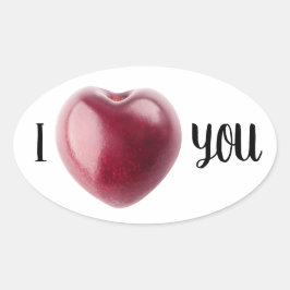 Valentijn Cherry Ovale Sticker