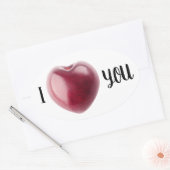 Valentijn Cherry Ovale Sticker (Envelop)