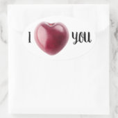 Valentijn Cherry Ovale Sticker (Tas)