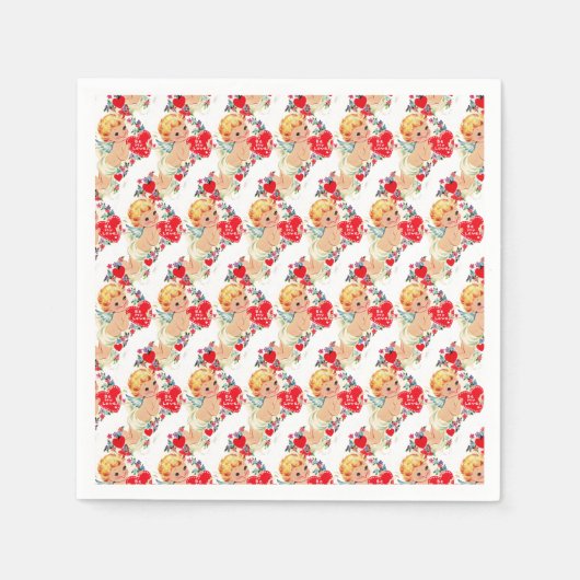  Valentijn Cherub Angel Be My Love Servet (Voorkant)