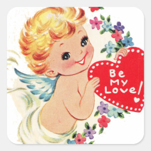 Valentijn Cherub Angel ben mijn liefde Vierkante Sticker