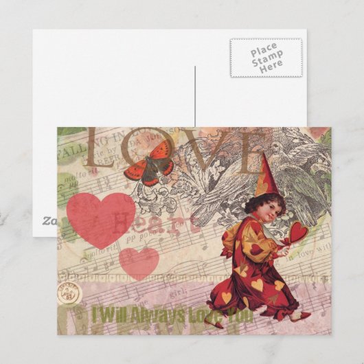 Valentijn Cherub Briefkaart (Voorkant / Achterkant)