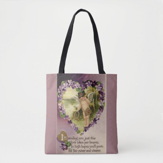 Valentijn Cherub en Violet Tote Bag (Voorkant)