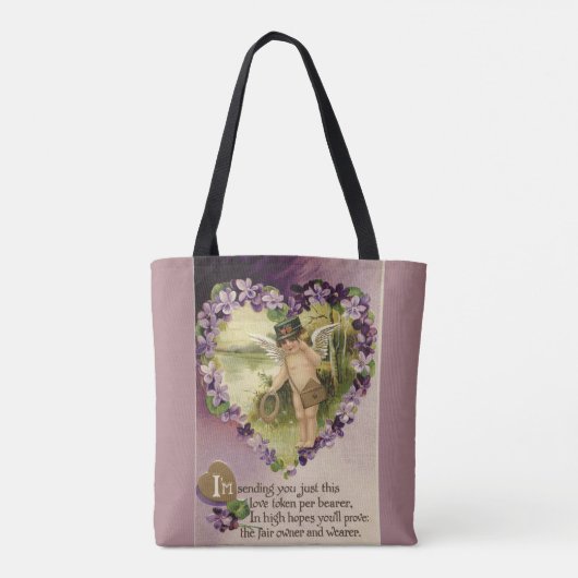  Valentijn Cherub en Violet Tote Bag (Achterkant)