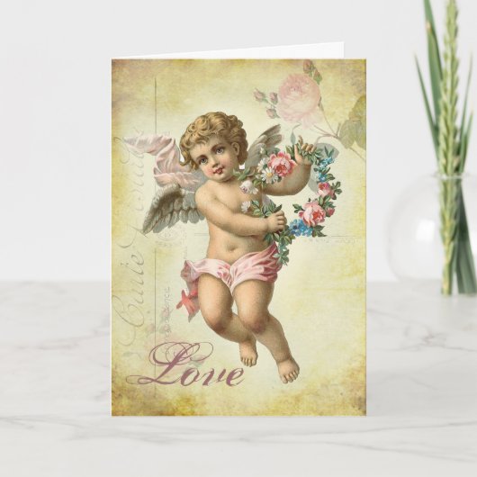 Valentijn Cherub Feestdagen Kaart (Voorkant)