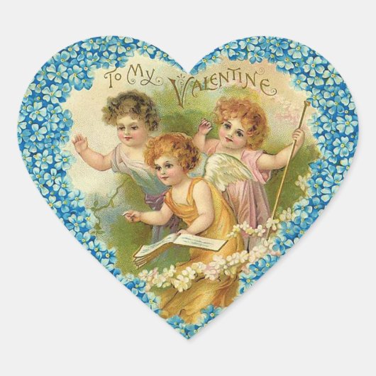 Valentijn Cherub Hart Stickers (Voorkant)