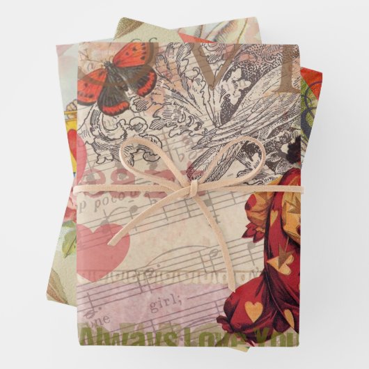 Valentijn Cherub Inpakpapier Vel (In situ)