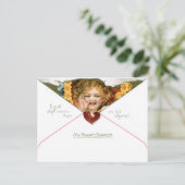  Valentijn Cherub met gele bloemen Briefkaart (Staand voorkant)