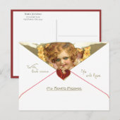 Valentijn Cherub met gele bloemen Briefkaart (Voorkant / Achterkant)