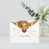 Valentijn Cherub met gele bloemen Briefkaart (Staand voorkant)