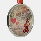 Valentijn Cherub Metalen Ornament (Rechts)