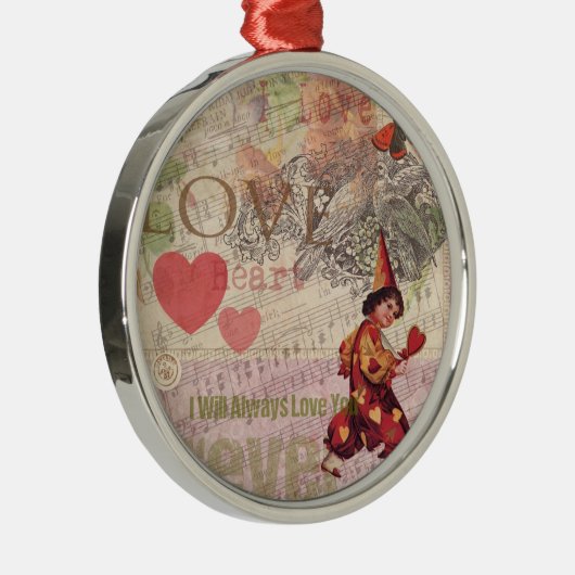 Valentijn Cherub Metalen Ornament (Rechts)