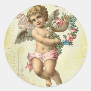Valentijn Cherub Ronde Sticker