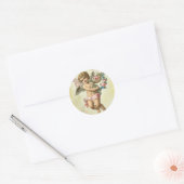 Valentijn Cherub Ronde Sticker (Envelop)