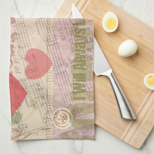 Valentijn Cherub Theedoek (Quarter Fold)