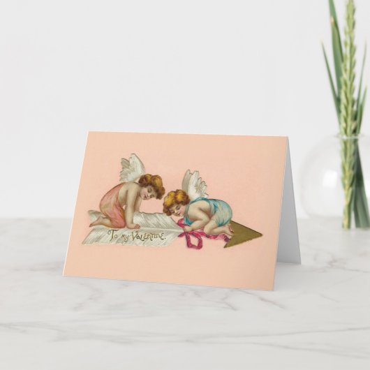  Valentijn Cherubs Arrow Feestdagen Kaart (Voorkant)