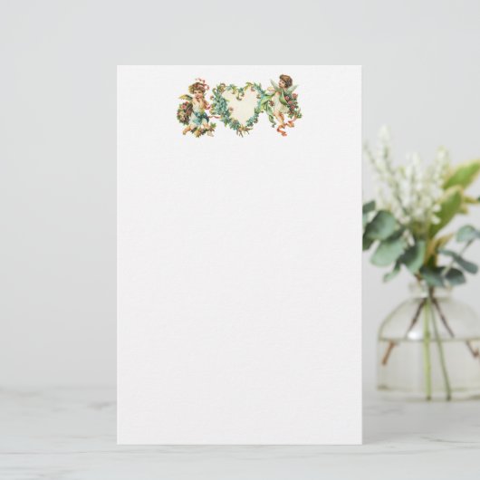 Valentijn Cherubs Briefpapier (Staand voorkant)