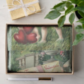 Valentijn cherubs met envelop van rode harten tissuepapier (Geschenk)
