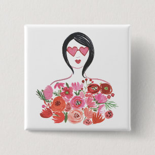 Valentijn Chic I Vierkante Button 5,1 Cm