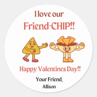 Valentijn Chip Sticker voor Classroom Party