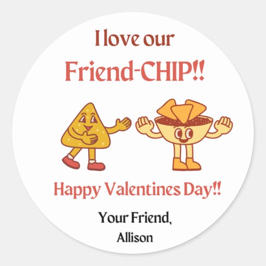 Valentijn Chip Sticker voor Classroom Party (Voorkant)