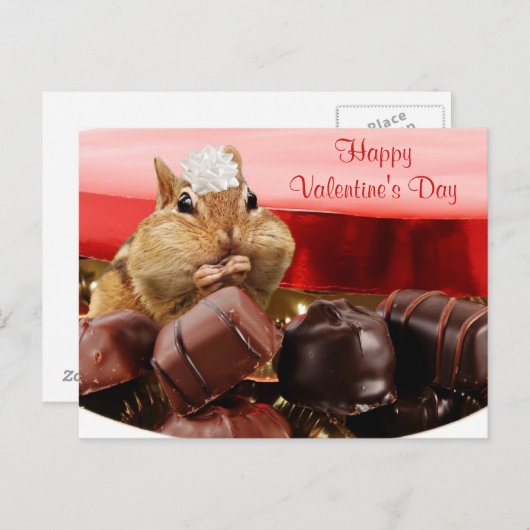 Valentijn Chipmunk Feestdagenkaart (Voorkant / Achterkant)