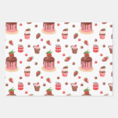 Valentijn Chocolade & Aardbeien snoep Inpakpapier Vel (Voorkant)