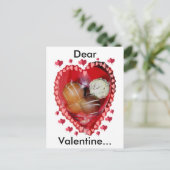 Valentijn Chocolade in Glas met Hart Feestdagenkaart (Staand voorkant)