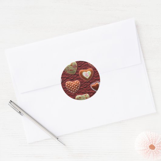 Valentijn Chocolate Hearts Stickers (Envelop)