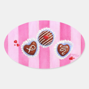 Valentijn Chocolate Hearts Stickers