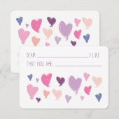 Valentijn Classroom Compliment Card Kaart (Voorkant / Achterkant)