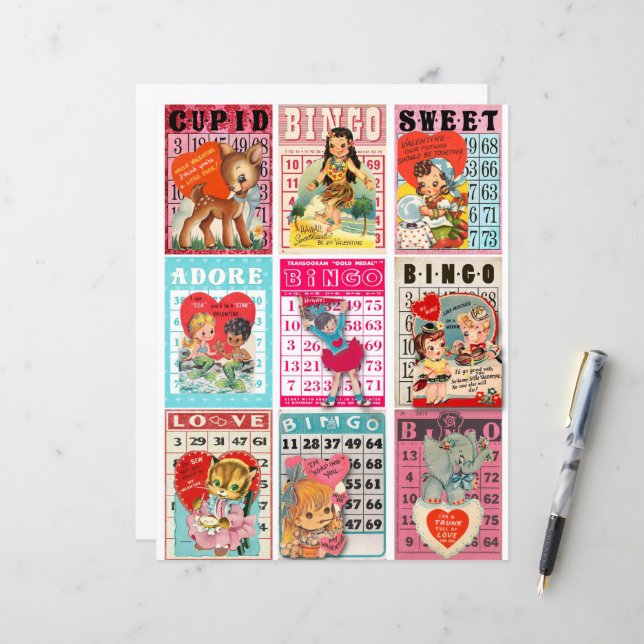 Valentijn Clipart Collage Sheet - Pocket Kaarten (Voorkant / Achterkant in situ)