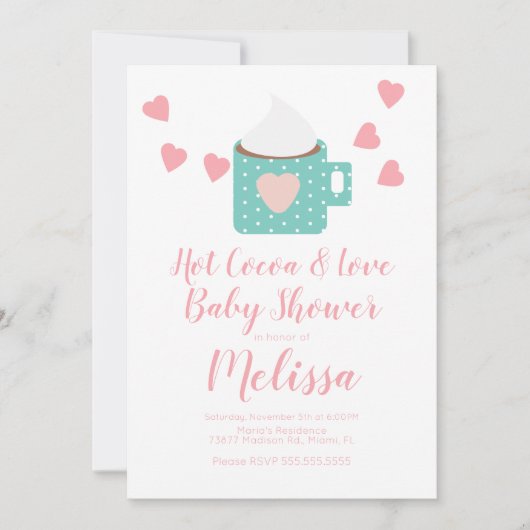 Valentijn Coca Campfire Mok Girl Baby shower Roze Kaart (Voorkant)