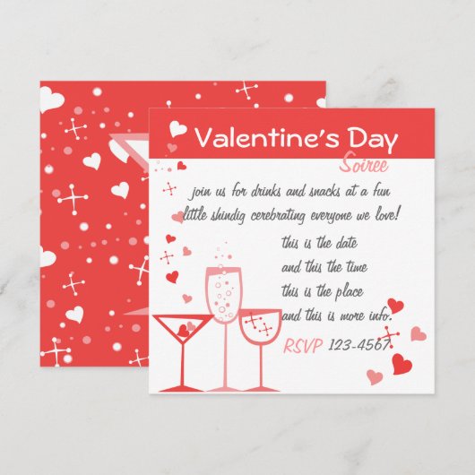 Valentijn Cocktails Kaart (Voorkant / Achterkant)